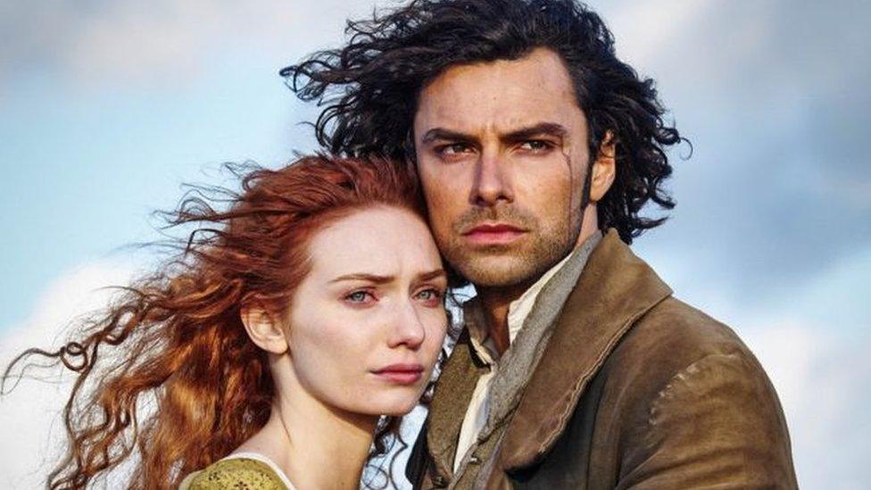 Eleanor Tomlinson (Demelza) and Ross Poldark (Aidan Turner)