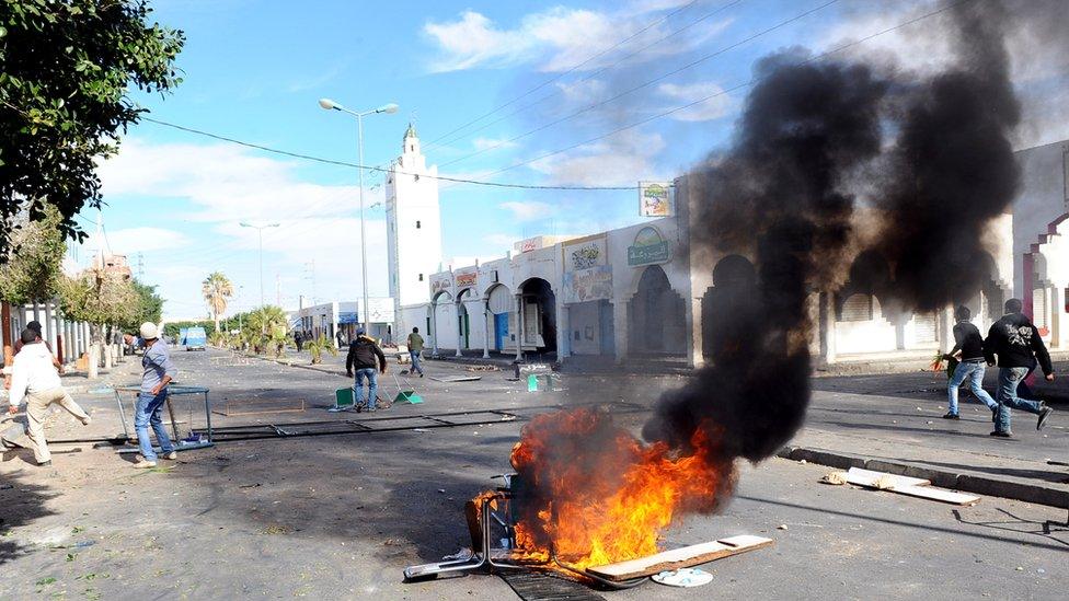 Unrest which toppled the Tunisian government in 2011