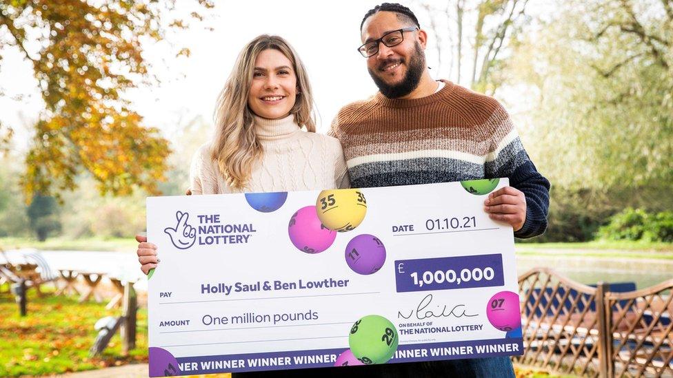 Holly Saul and Ben Lowther, lottery winners