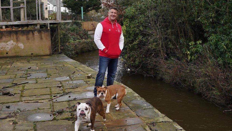 Mick Foster and his two dogs