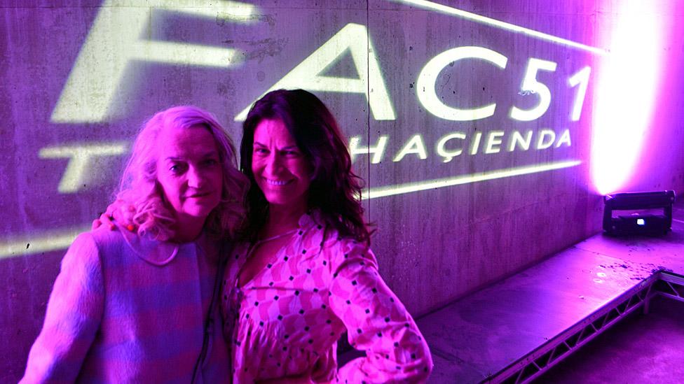 Julie Bancroft (left) and friend at the Hacienda 40th anniversary party