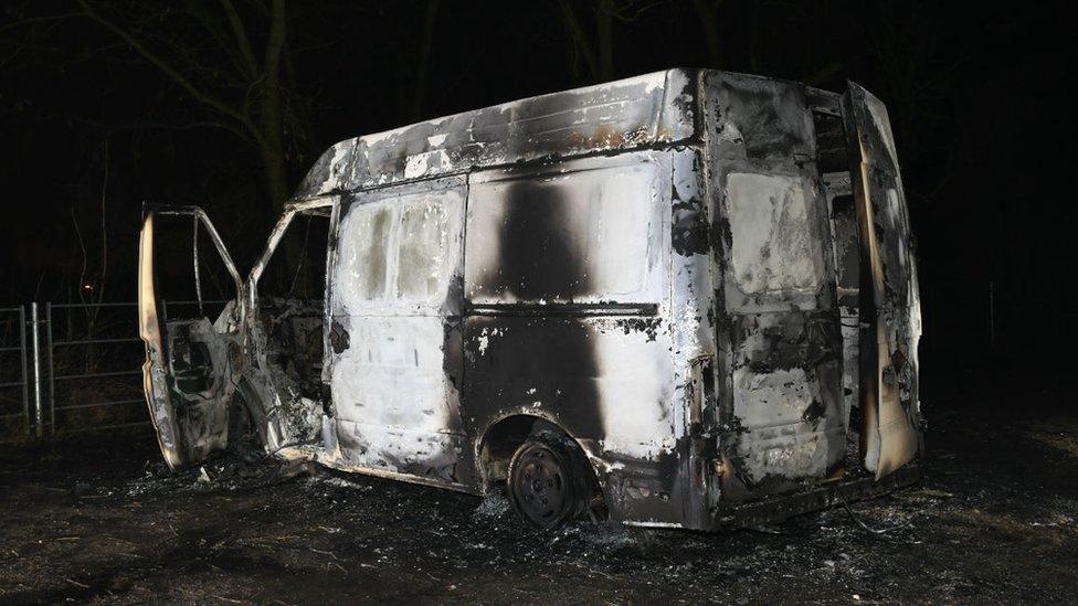 Burnt out van