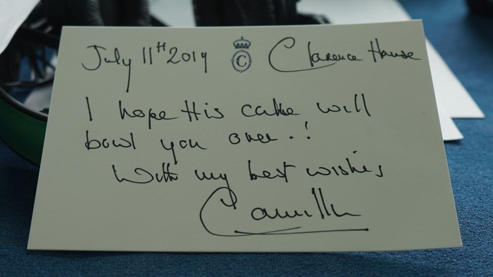 Note from Duchess of Cornwall to TMS team