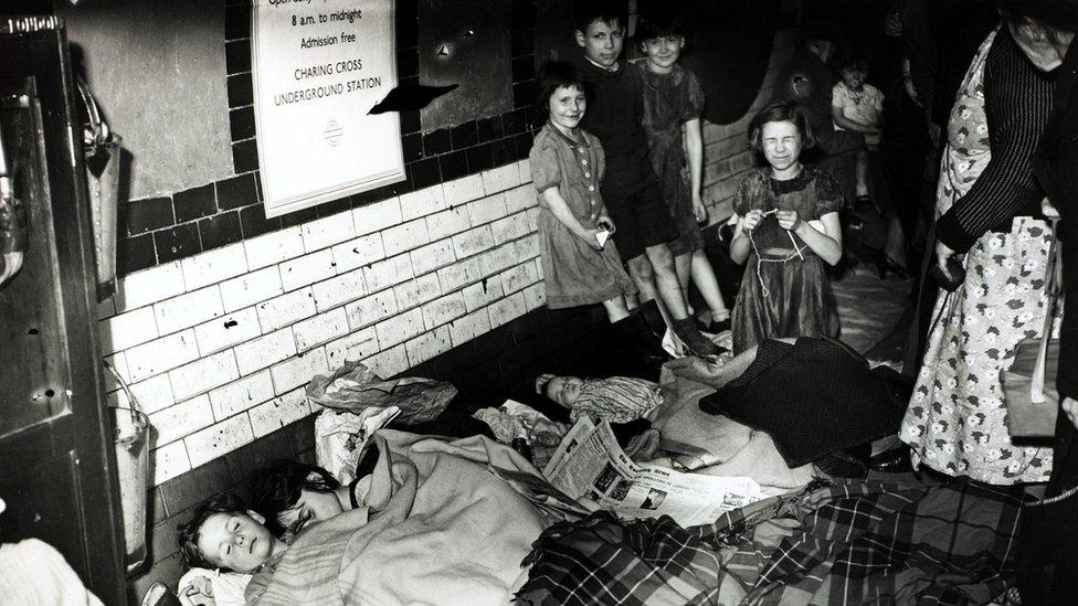 Air raid shelters kept people safe during bombing raids, in London the Underground provided shelter for thousands of people.