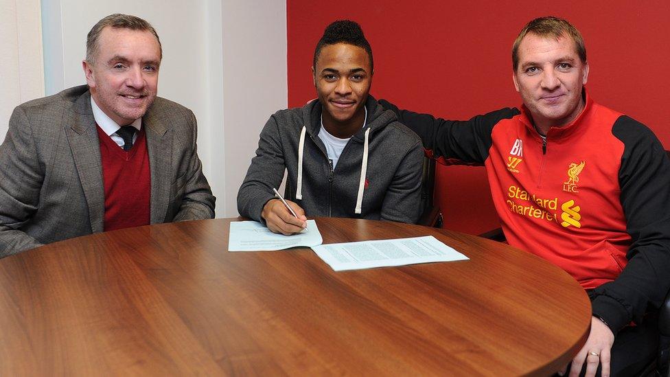 Ian Ayre, Raheem Sterling and Brandon Rogers