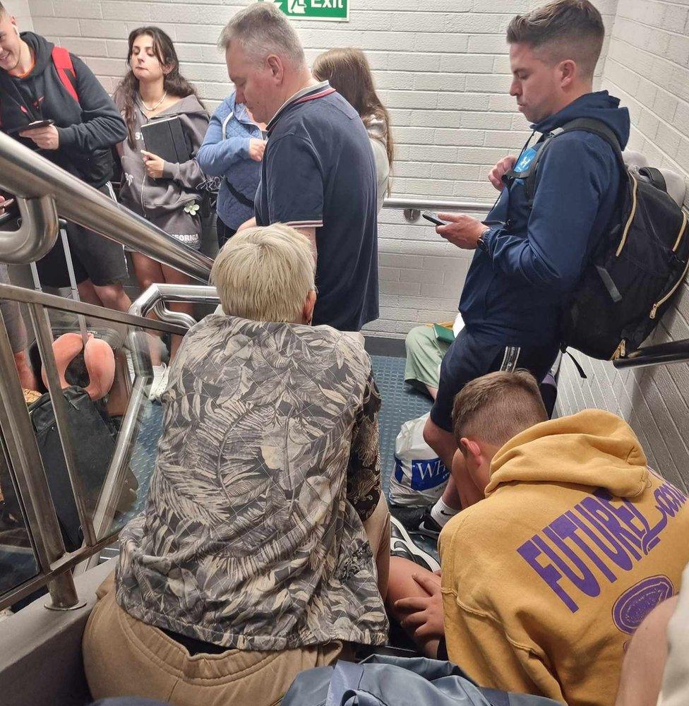 Queuing in belfast airport