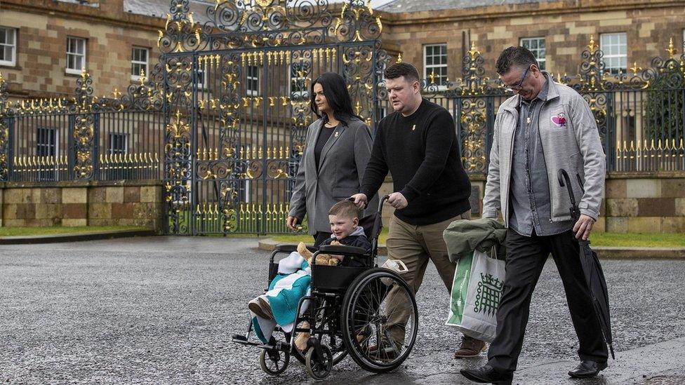 Dáithí, his parents and grandfather, met Mr Heaton-Harris at Hillsborough last week