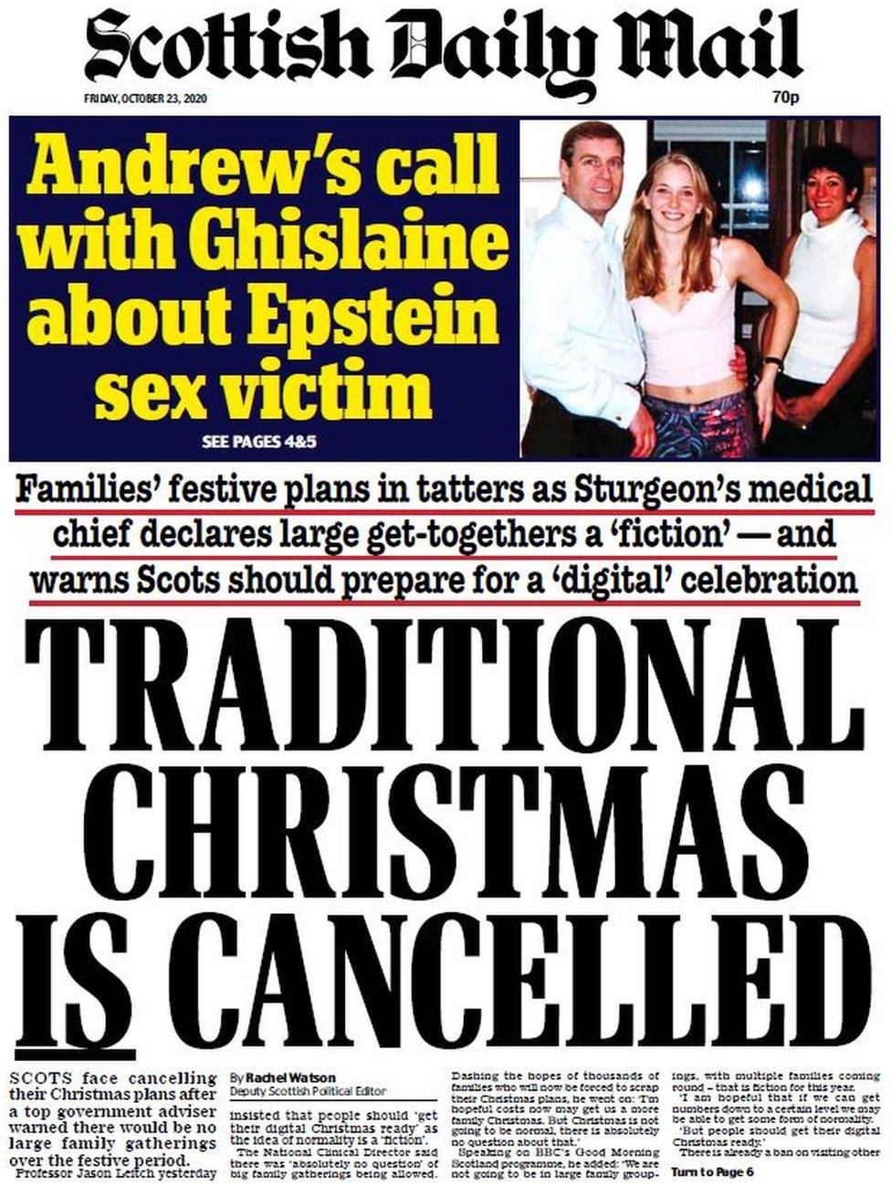 Scottish Daily Mail front page