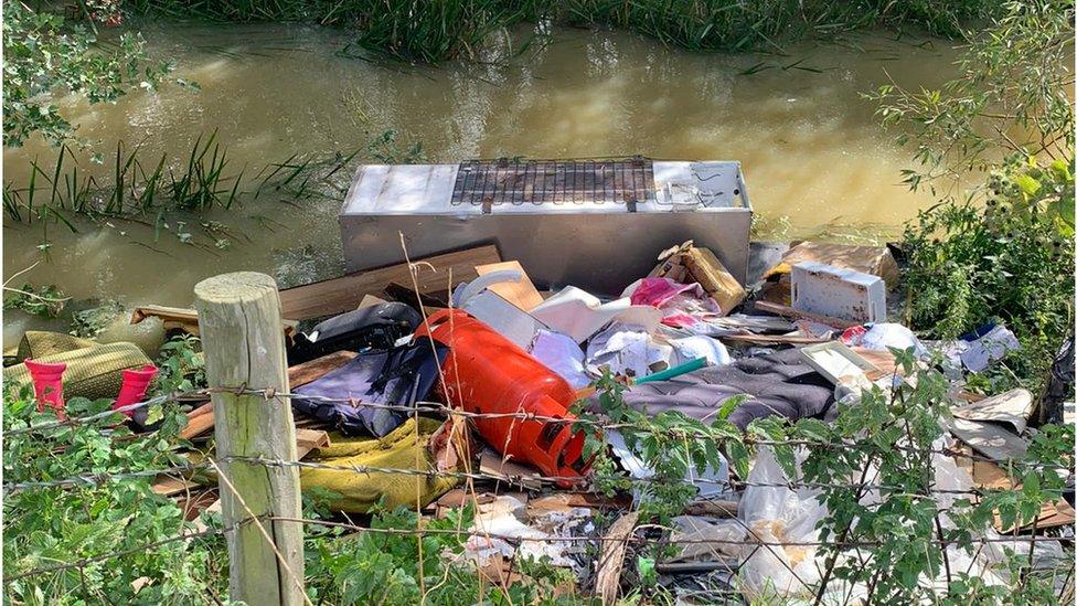 Fly-tipping at Pineham Locks