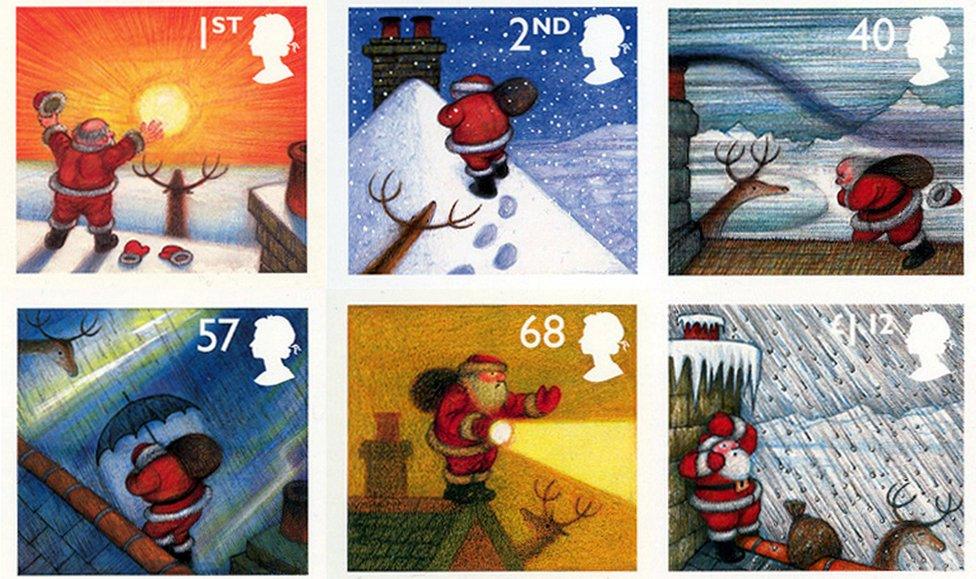 Raymond Briggs Christmas stamps