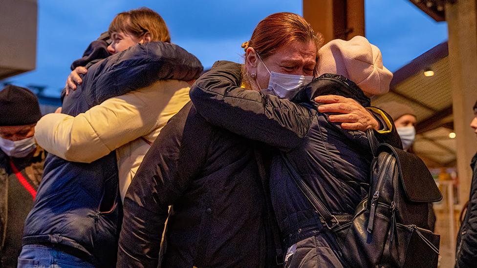 Emotional scenes at Przemysl station