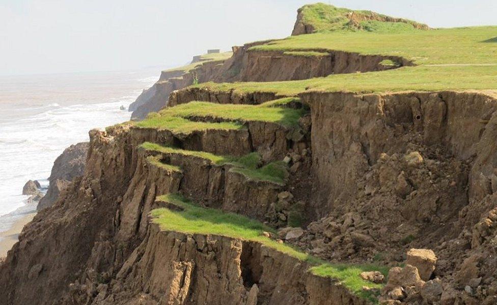 Cliff erosion in Aldbrough