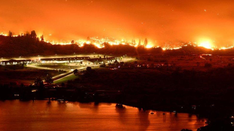 File image of the Eagle Bluffs Wildfire burning in July 2023