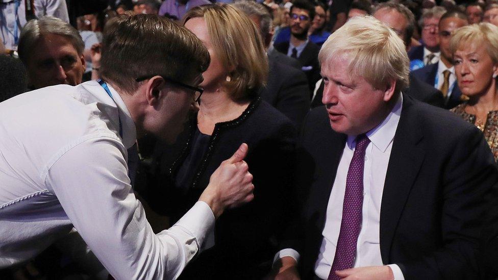 Simon Brodkin approached Boris Johnson