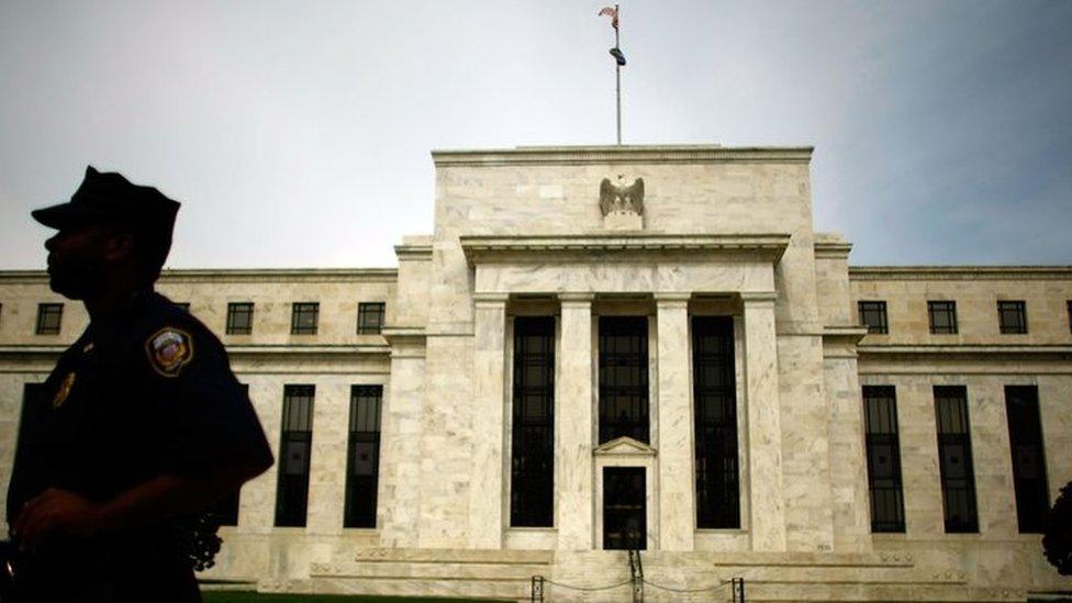 Police officer outside US Federal Reserve (file image)