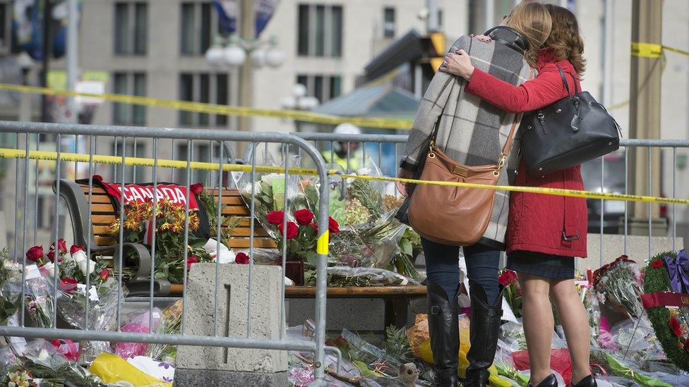 Mourners in Ottawa