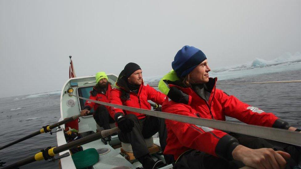 Three members of the Polar Row expedition