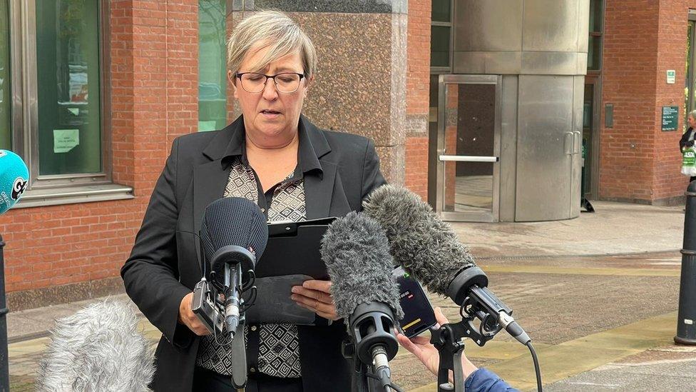 Detective chief inspector Andrea Bowell outside court on 3 October