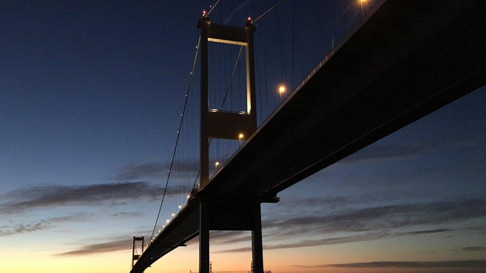 The Severn Bridge at sunrise