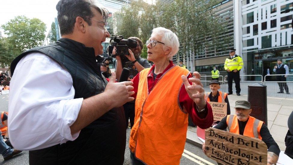 Judy Bruce protest outside the Home Office in central London on 22 September