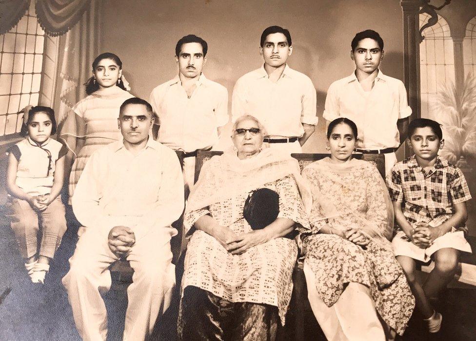 Meena Vohra with her parents, siblings and grandmother