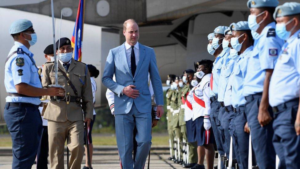 Prince William arriving at Belize airport