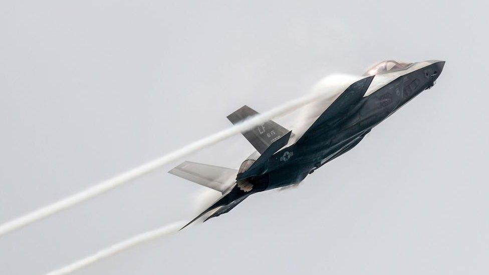 A Lockheed-Martin F-35 jet aircraft