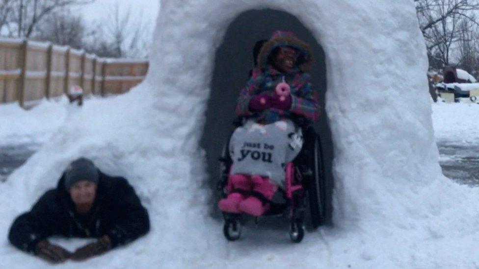 Gregg Eichhorn built an igloo for his disabled daughter