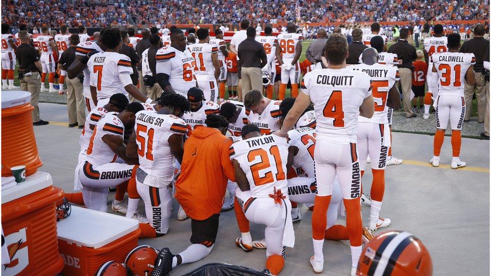 Cleveland Browns protesting