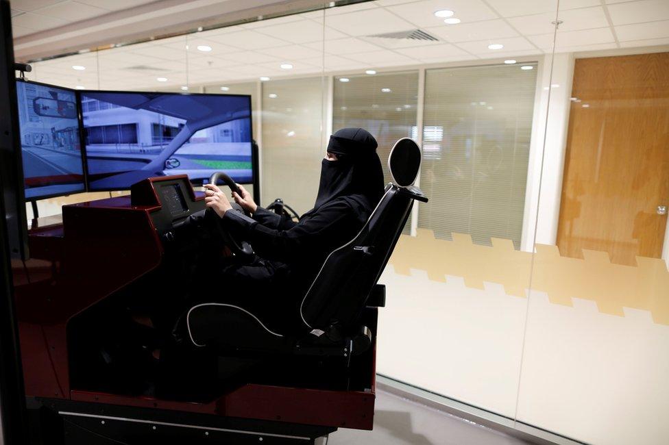 A driving lesson at Saudi Aramco Driving Center in Dhahran