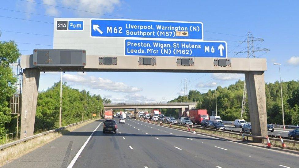 Sign for M6 and M62