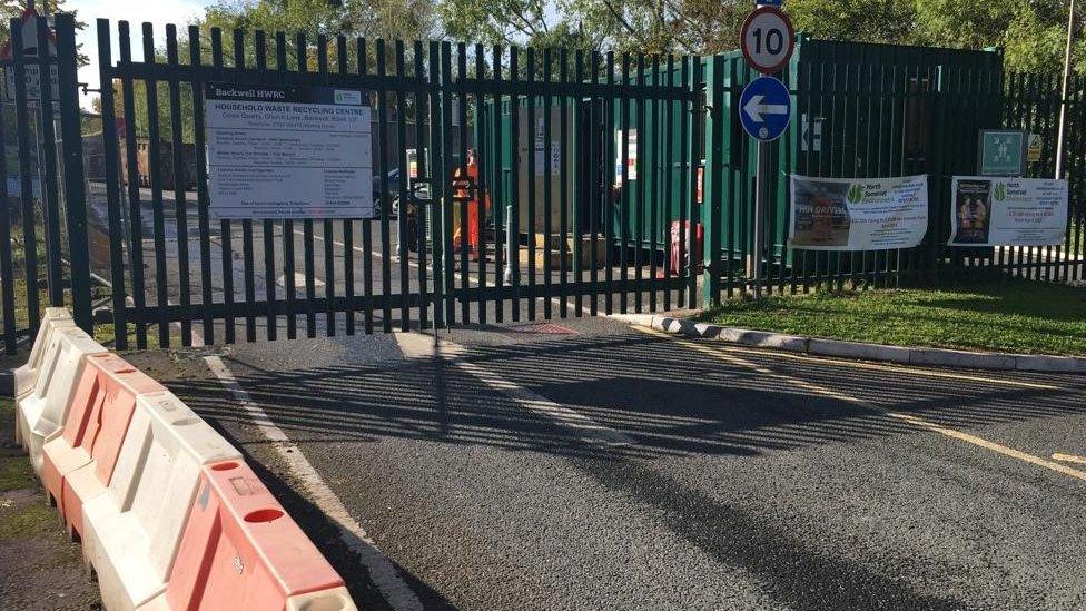 The gates of Backwell recycling centre