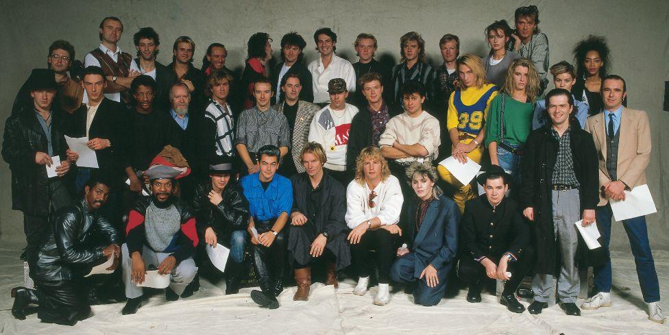 Group shot of Band Aid 1984