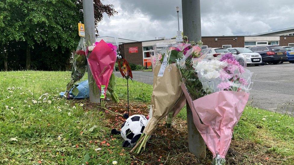 Tributes left at the school