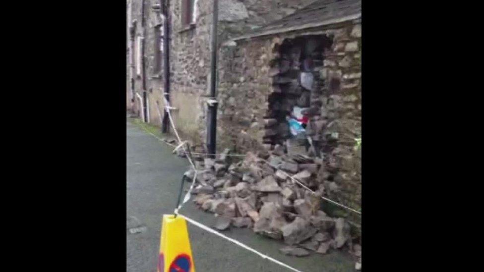 Collapsed wall