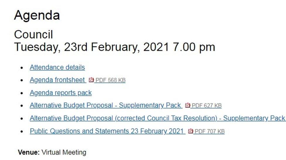 BCP Council meeting Agenda