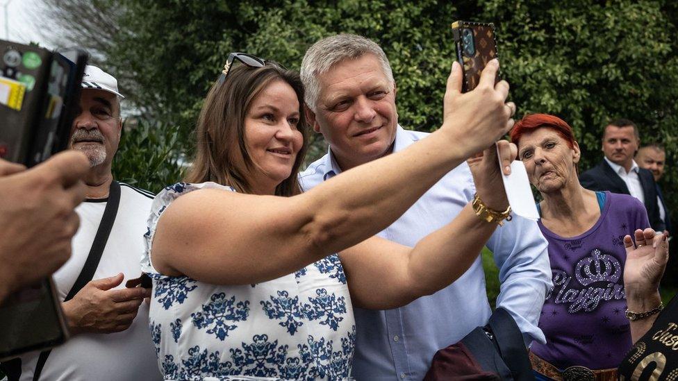 Robert Fico on the campaign trail