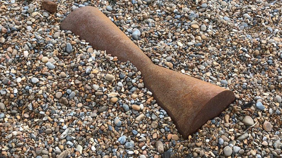 The Sir Antony Gormley sculptures at Aldeburgh beach