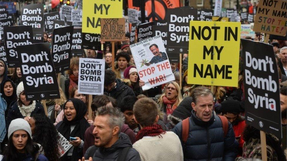 Crowds at Stop the War coalition protest