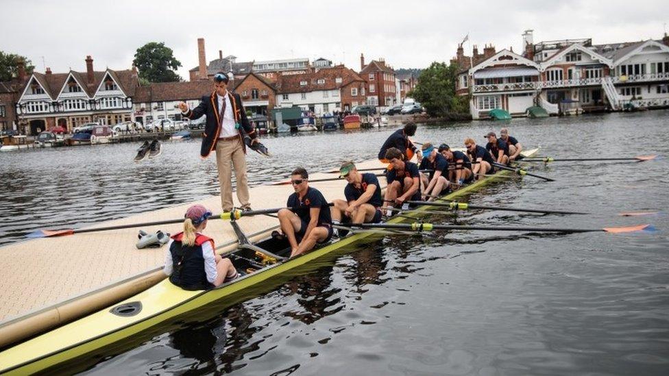 Crew prepares to race at regatta