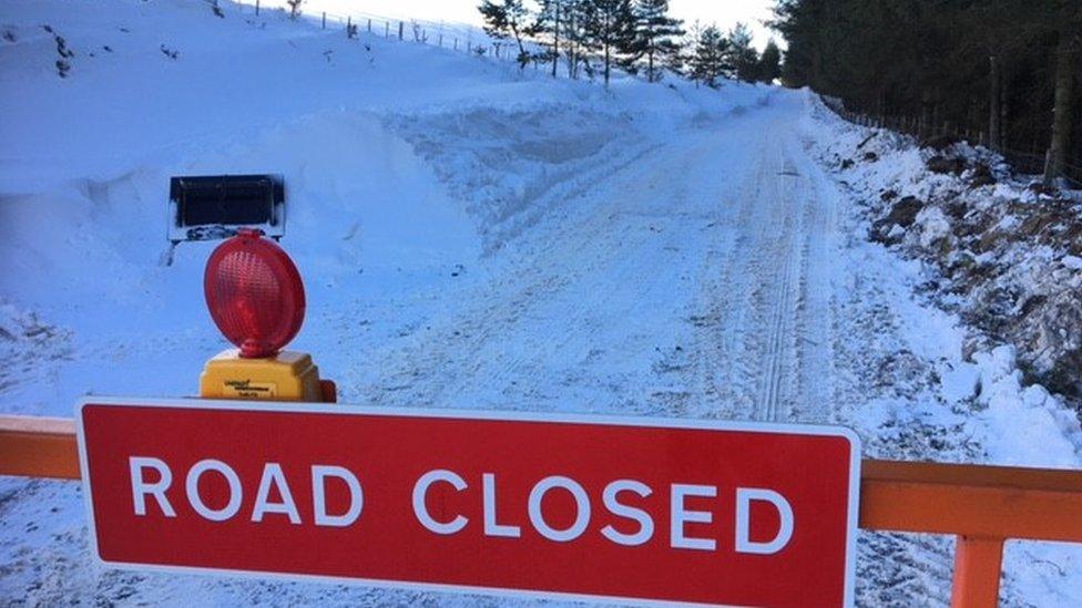 Road closed sign