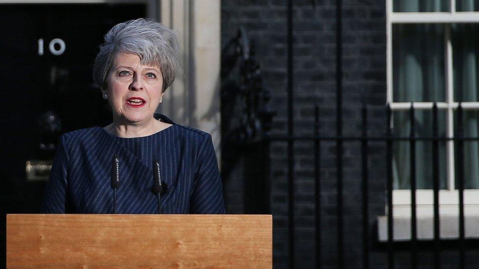 Theresa May outside No 10