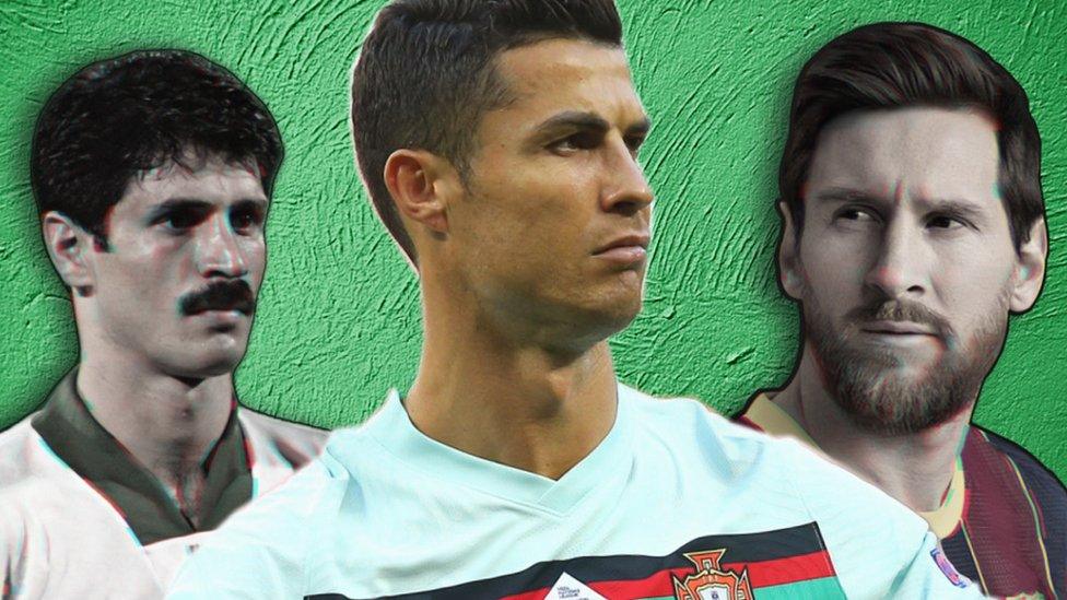 Ali Daei, Cristiano Ronaldo, Leo Messi.