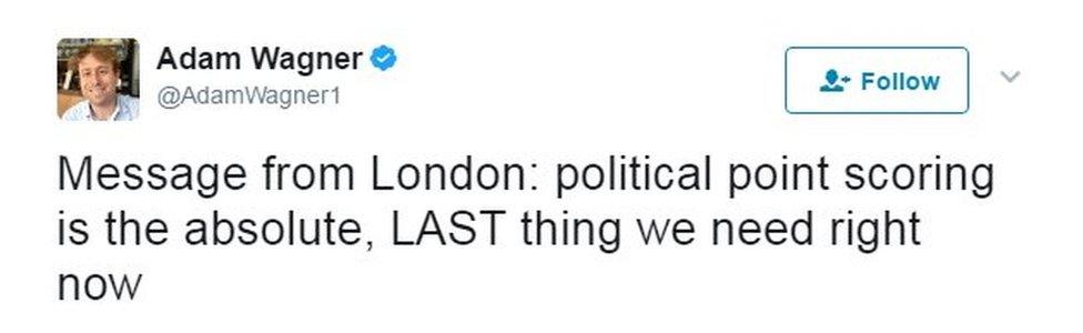 Message from London: political point scoring is the absolute, LAST thing we need right now