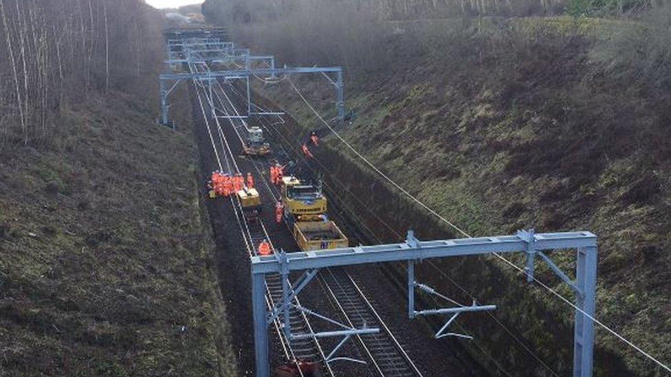 engineers work on repairs at Winchburgh