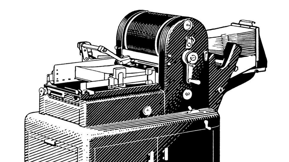 Stock illustration of a mimeograph machine