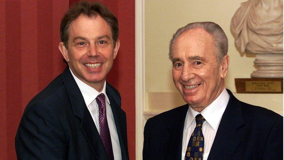 Tony Blair and Shimon Peres