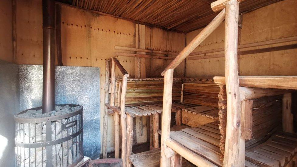 A photo of the traditional Finnish sauna