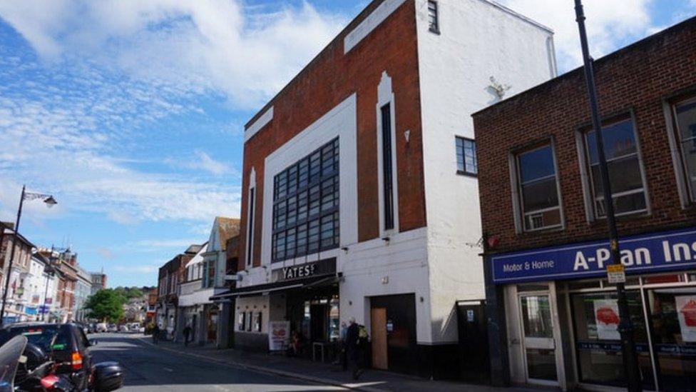 Yates's bar on High Street, Newport