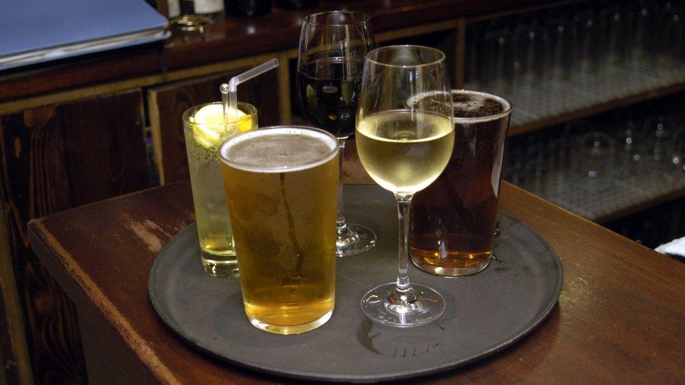 Drinks on a tray